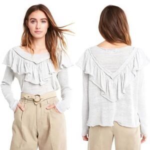 NWT Wildfox Lais Heathered Cropped Ruffle Top - Size: Small